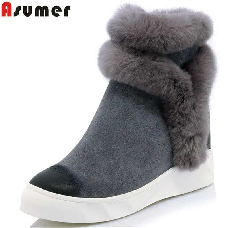 ASUMER 2018 fashion ankle boots for women round toe zip suede leather boots height increasing autumn winter snow boots women
ASUMER 2018 fashion ankle boots for women round toe zip suede leather boots height increasing autumn winter snow boots women