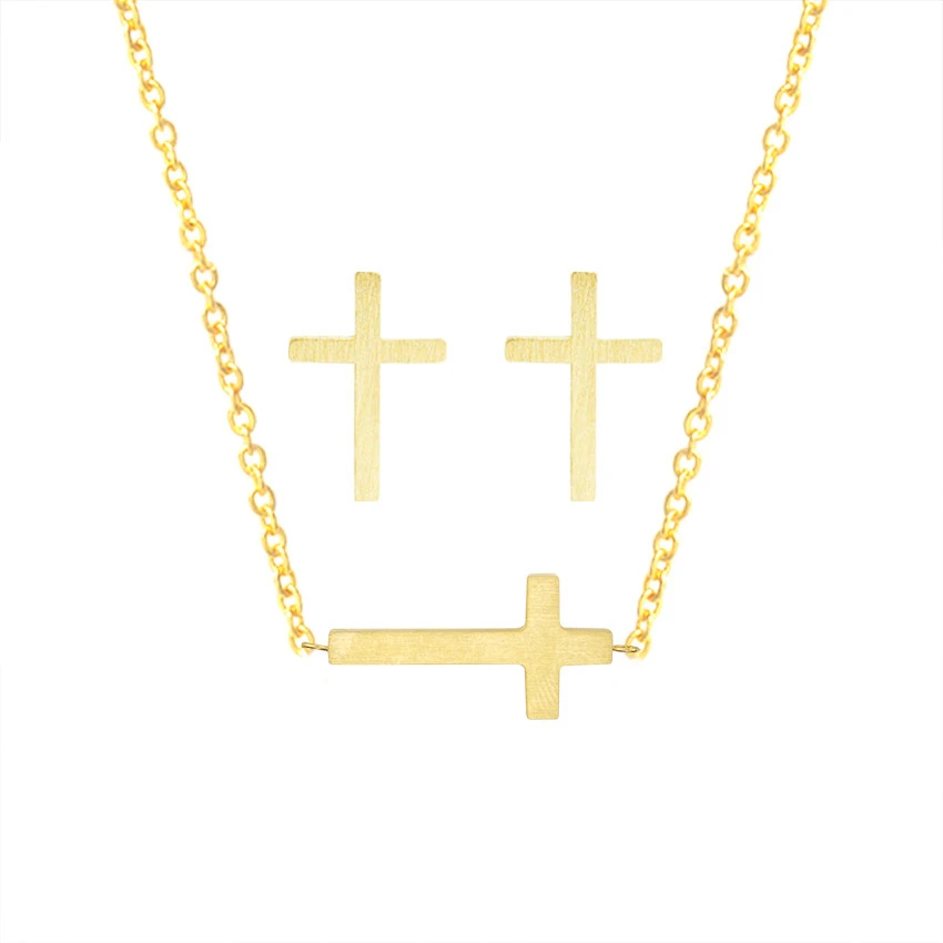 Jesus Cross Pendant Necklace Stud Earrings For Women Men Fashion Jewelry Sets Gold Silver Stainless Steel Wedding Decoration
Jesus Cross Pendant Necklace Stud Earrings For Women Men Fashion Jewelry Sets Gold Silver Stainless Steel Wedding Decoration