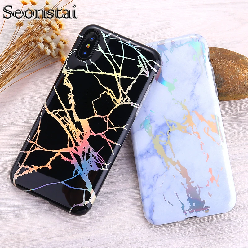 Seonstai Fashion Laser Marble Texture Phone Case For iphone 6 6S 7 8 Plus X Soft IMD Mobile Phone Back Cover Coque
Seonstai Fashion Laser Marble Texture Phone Case For iphone 6 6S 7 8 Plus X Soft IMD Mobile Phone Back Cover Coque