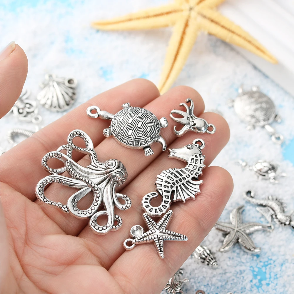 New Cute 56Pcs/Set Bulk Mixed Tibetan Silver Charm Ocean Pendants Beads DIY Findings Lots Fashion Jewelry Decoration Accessories
New Cute 56Pcs/Set Bulk Mixed Tibetan Silver Charm Ocean Pendants Beads DIY Findings Lots Fashion Jewelry Decoration Accessories
