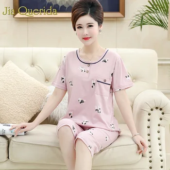 Big Pajama Set Women Summer 2019 Cotton Printing Sleepwear Mid-aged Women Plus Size 2 Pcs Loungewear Women Shorts Home Wear Suit
Big Pajama Set Women Summer 2019 Cotton Printing Sleepwear Mid-aged Women Plus Size 2 Pcs Loungewear Women Shorts Home Wear Suit