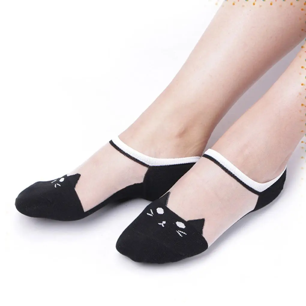 Hot Sale Women Girls Soft Cat Pattern Crystal Silk Socks Ultrathin Transparent Low Cut Socks
Hot Sale Women Girls Soft Cat Pattern Crystal Silk Socks Ultrathin Transparent Low Cut Socks