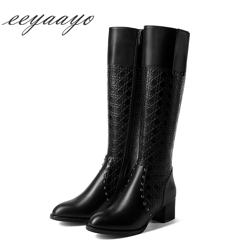 New Genuine Leather Winter Women Knee-High Boots Middle Heels Round Toe Zip Sexy Ladies Shoes Black Woman Cow Leather High Boots
New Genuine Leather Winter Women Knee-High Boots Middle Heels Round Toe Zip Sexy Ladies Shoes Black Woman Cow Leather High Boots
