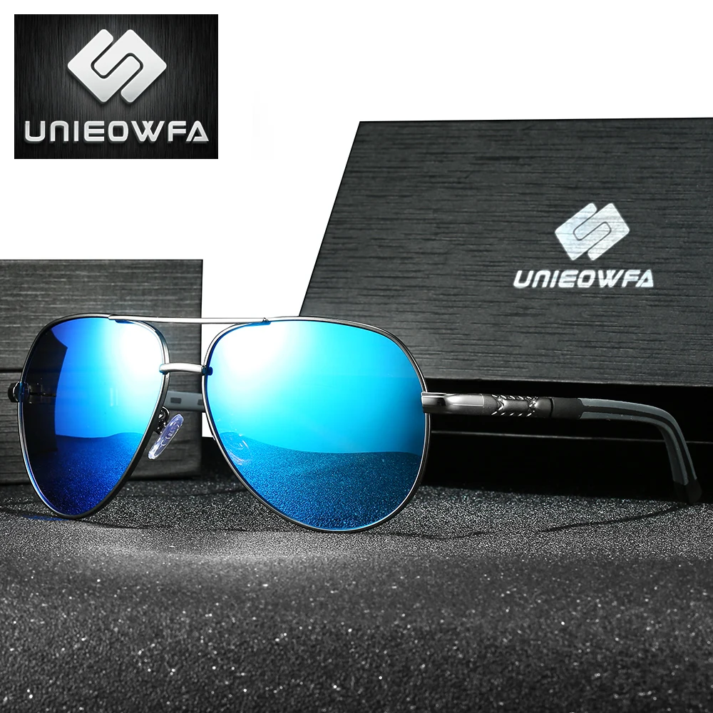 UNIEOWFA Blue Mirror Aviation Sunglasses Men Polarized Male Eyewear Brand Designe Pilot Sun Glasses For Men Polaroid UV400 2019
UNIEOWFA Blue Mirror Aviation Sunglasses Men Polarized Male Eyewear Brand Designe Pilot Sun Glasses For Men Polaroid UV400 2019
