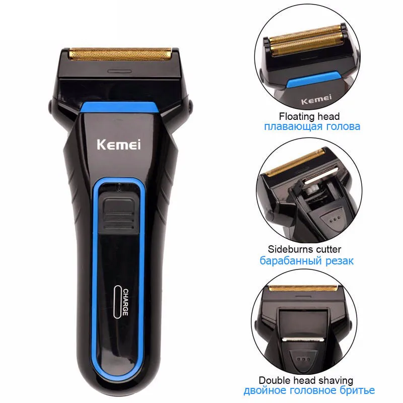 Kemei 2 Blades Electric Razor Shavers for Men Rechargeable Shaver Portable Sideburns Cutter
Kemei 2 Blades Electric Razor Shavers for Men Rechargeable Shaver Portable Sideburns Cutter