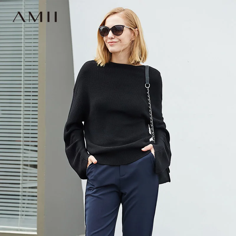 Amii Minimalist 100% Wool Sweater Women Fall 2019 Causal Slash Neck Oversized Elegant Female Winter Pullover Sweaters
Amii Minimalist 100% Wool Sweater Women Fall 2019 Causal Slash Neck Oversized Elegant Female Winter Pullover Sweaters