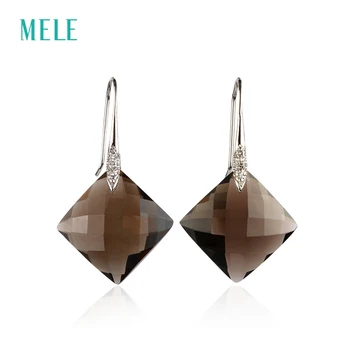 MELE Natural smoky quarts silver earring, big square 18mm*18mm, deep color and all clean quality, earings fashion jewelry
MELE Natural smoky quarts silver earring, big square 18mm*18mm, deep color and all clean quality, earings fashion jewelry