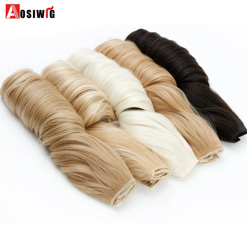SHANGKE-28-Long-Wavy-5-Clip-In-Hair-Extensions-Heat-Resistant-Synthetic-Fake-Hairpieces-Natural-False