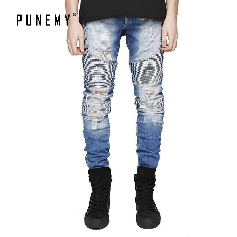 Men Denim Jeans Motorcycle Jeans Vintage Ripped Jeans for Men Hip Hop Streetwear Punk Rock Style Elastic Skinny Jeans Men
Men Denim Jeans Motorcycle Jeans Vintage Ripped Jeans for Men Hip Hop Streetwear Punk Rock Style Elastic Skinny Jeans Men