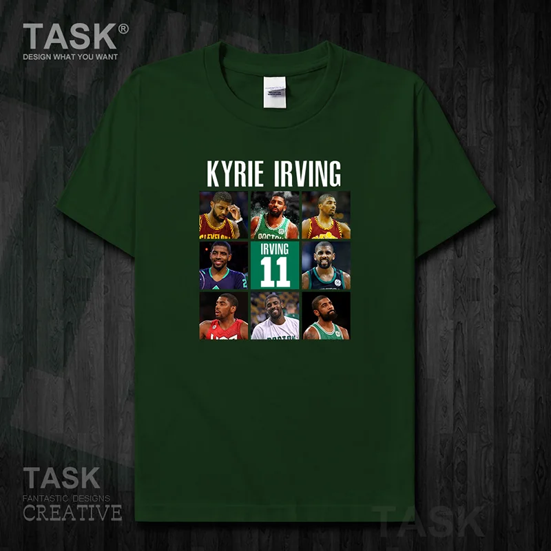 

Irving t shirt men jerseys Kyrie USA basketballer star cotton sweatshirt clothes brand fitness t-shirts fans Square pattern