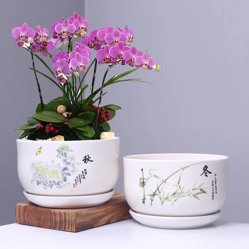 Wholesale Ceramic Flower pots with tray Large bonsai pots for flowers Creative Succulents indoor Balcony green Plant Pots
Wholesale Ceramic Flower pots with tray Large bonsai pots for flowers Creative Succulents indoor Balcony green Plant Pots