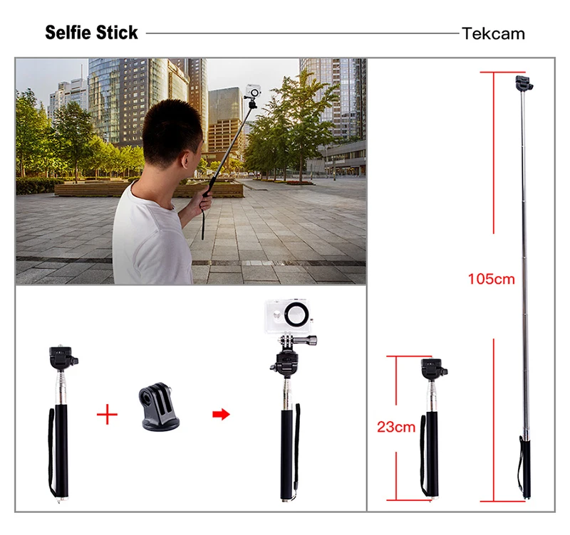 gopro sjcam xiaomi yi action camera accessories selfie stick mount2