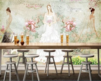beibehang Korean style beautiful wedding bride English decoration bridal shop studio background wall wallpaper for walls 3 d
beibehang Korean style beautiful wedding bride English decoration bridal shop studio background wall wallpaper for walls 3 d