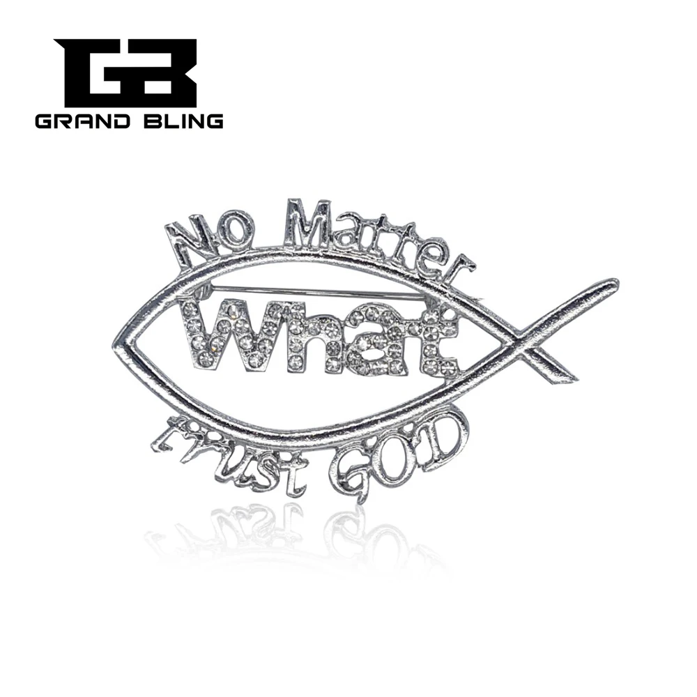 New Arrival Christian Lapel Pin Jesus Fish Pin with the Words "No Matter What ,trust GOD"
New Arrival Christian Lapel Pin Jesus Fish Pin with the Words "No Matter What ,trust GOD"