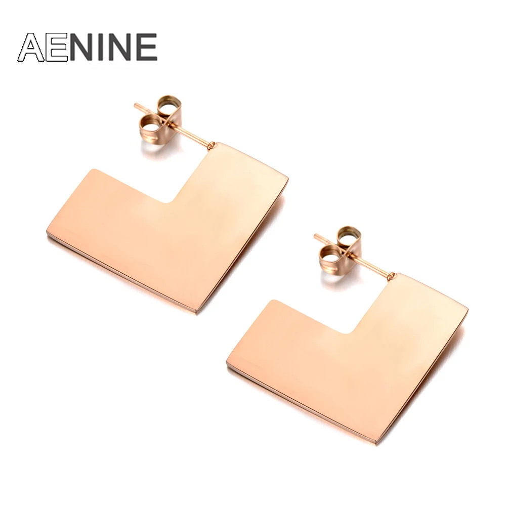 AENINE Hyperbole Rose Gold Stainless Steel Jewelry Bohemia Geometry Square Stud Earrings For Women Girls Party Gift AE18069
AENINE Hyperbole Rose Gold Stainless Steel Jewelry Bohemia Geometry Square Stud Earrings For Women Girls Party Gift AE18069