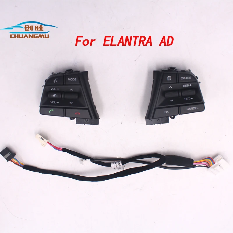 CHUANGMU For Hyundai Elantra AD l Car Bluetooth Phone Cruise Control Steering Wheel Buttons Pad Switch Black | Автомобили и