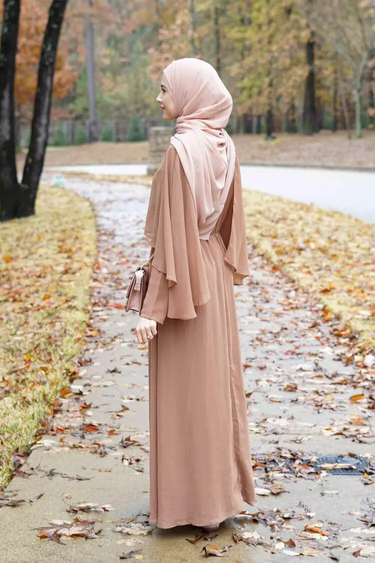 Женское платье с накидкой платье-двойка длинным рукавом в мусульманском стиле |