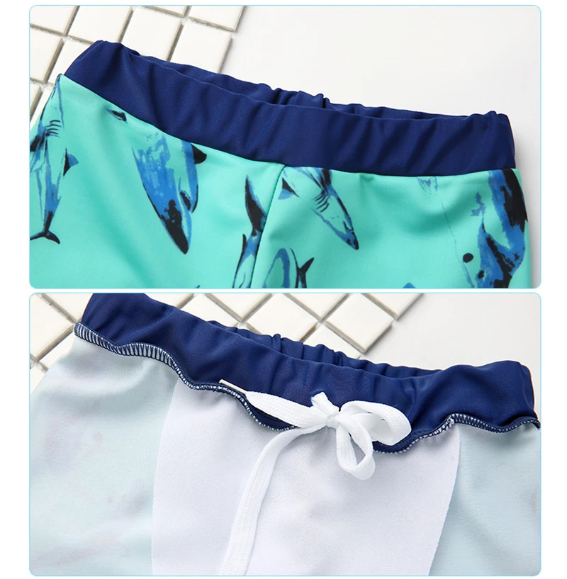 Baby Boy Swimwear Kids Bathing Surfing Clothing 4pcs With Glasses Sharks Swimsuit Children Beach Wear UV Protect Summer Bodysuit_14.jpg