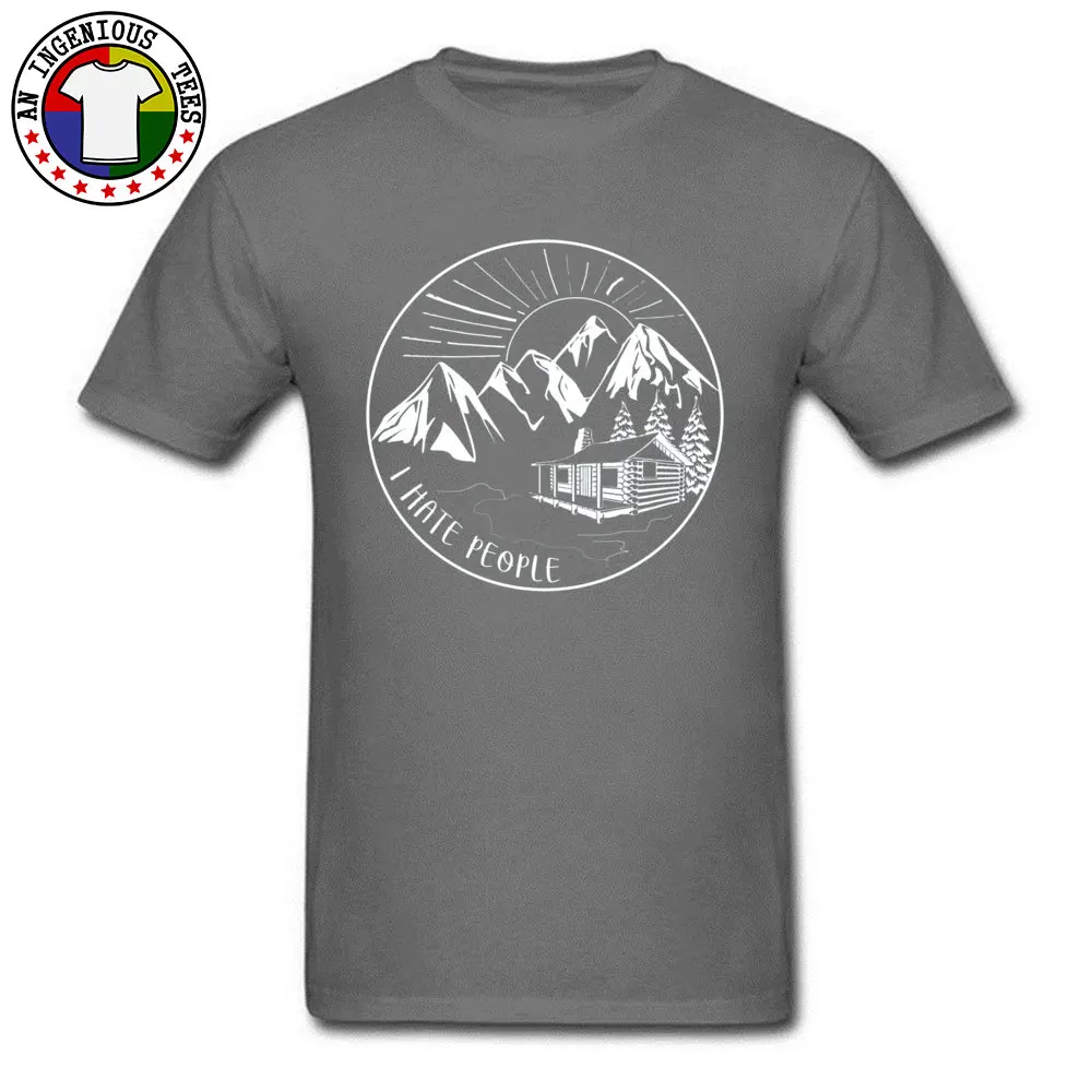 Funny T Shirts Street Short Sleeve Special Round Collar 100% Cotton Tees Casual T Shirt for Students Fall Top Quality I Hate People Funny Hiking Design -4197 carbon