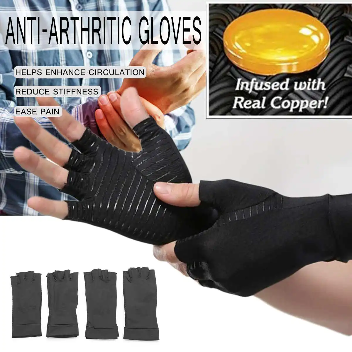 Women Men Hands Arthritis Gloves Copper Therapy Compression Gloves Circulation Grip Hand Arthritis Joint Pain Relief
Women Men Hands Arthritis Gloves Copper Therapy Compression Gloves Circulation Grip Hand Arthritis Joint Pain Relief