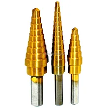 3pcs Hss Step Cone Drill Titanium Bit Set Steel Cut Holes Wood Plastic Fibreglass PVC Hole Cutter 3/16"-1/2" 1/8"-1/2" 1/4"-3/4"
3pcs Hss Step Cone Drill Titanium Bit Set Steel Cut Holes Wood Plastic Fibreglass PVC Hole Cutter 3/16"-1/2" 1/8"-1/2" 1/4"-3/4"