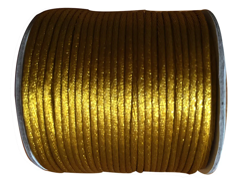

1.5mm Goldenrod Rattail Satin Nylon Cord Chinese Knot Beading Cord+Macrame Rope Shamballa Bracelet Cords Accessories 80m/roll