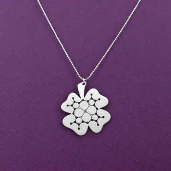Clover with chlorophyll molecule - Chemistry gift - silver four leaf clover - st. Patrick's necklace - science - plant necklace
Clover with chlorophyll molecule - Chemistry gift - silver four leaf clover - st. Patrick's necklace - science - plant necklace
