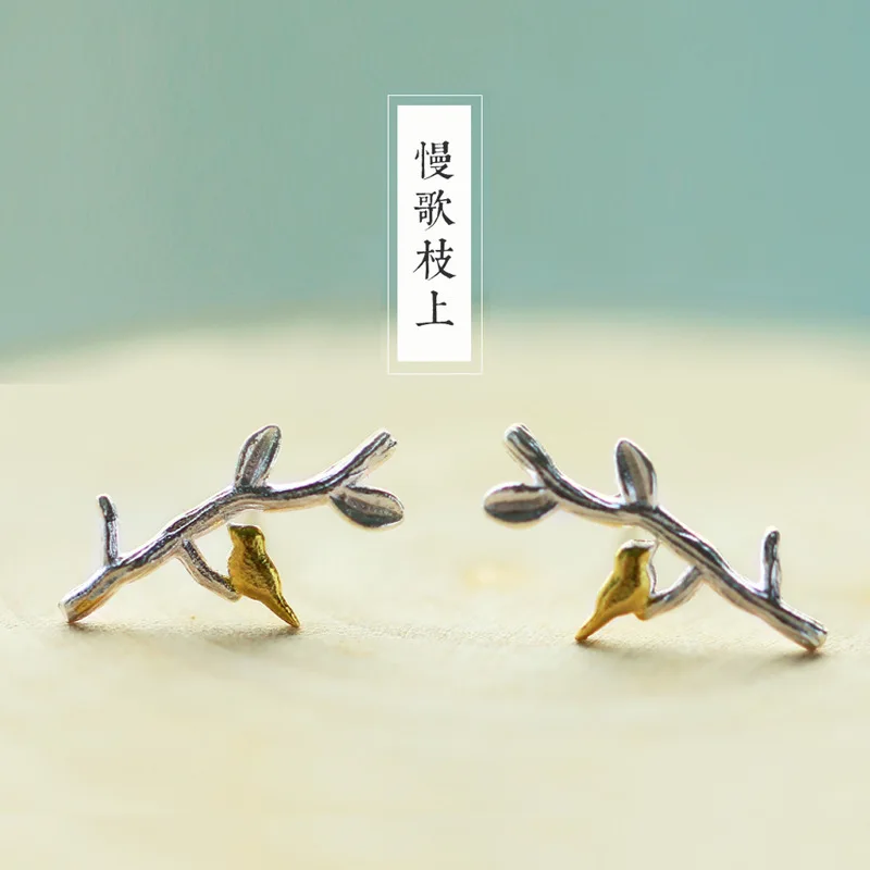 Real Pure 925 Sterling Silver Branch With Birds Earrings For Women Girls Gift Hot Sale Fashion sterling-silver-jewelry
Real Pure 925 Sterling Silver Branch With Birds Earrings For Women Girls Gift Hot Sale Fashion sterling-silver-jewelry