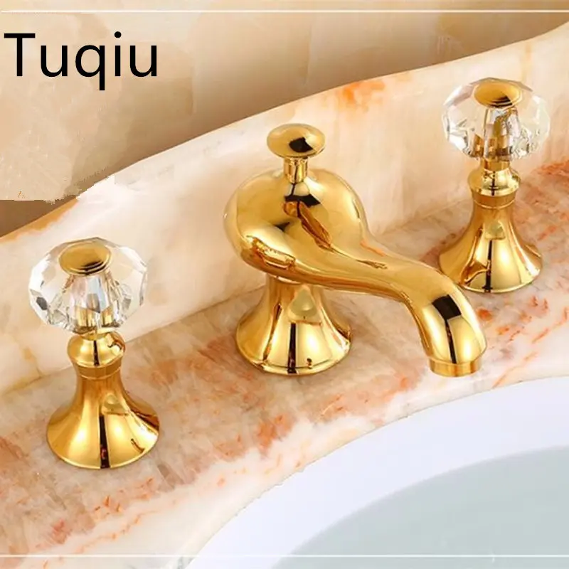 Tuqiu Bathroom Basin Faucet Deck Mounted bath Mixers Gold laboratory mixer lavatory faucet hot and cold widespread sink faucet
Tuqiu Bathroom Basin Faucet Deck Mounted bath Mixers Gold laboratory mixer lavatory faucet hot and cold widespread sink faucet