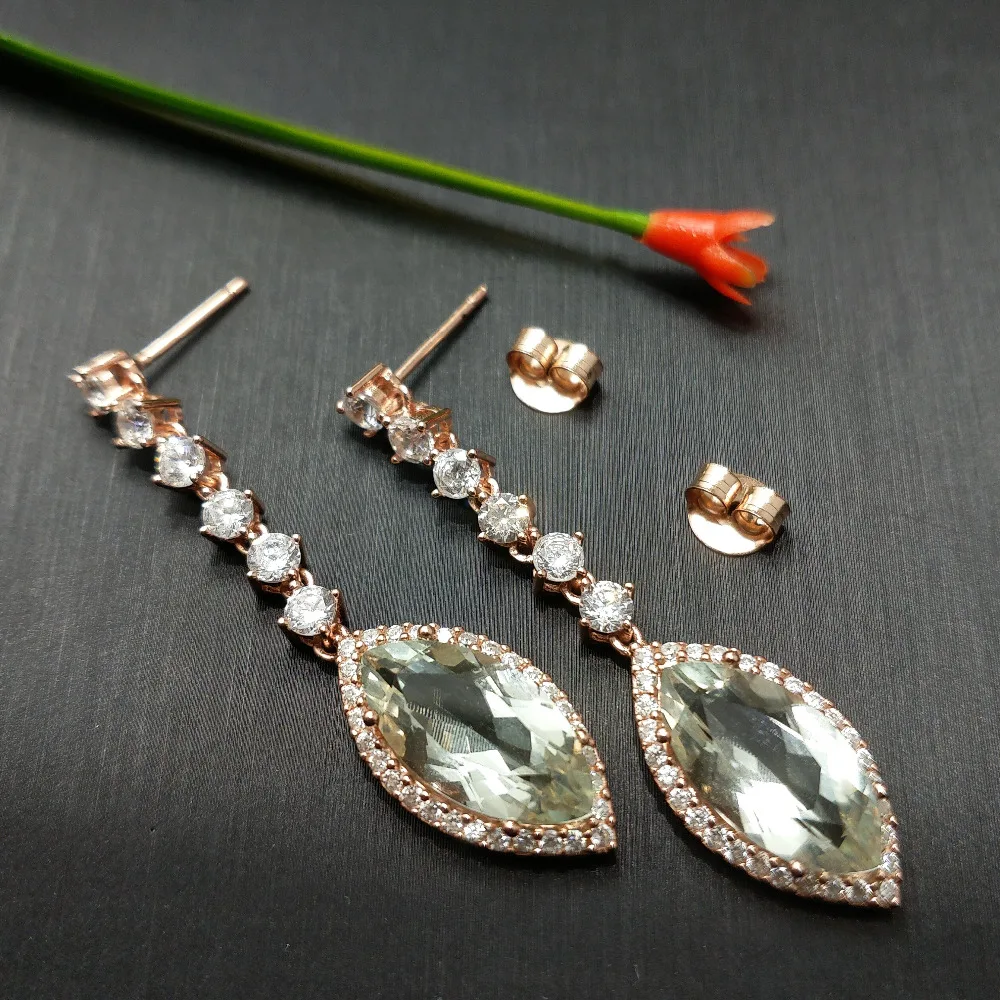 FLZB , New design long earrings 100% natural green amethyst MQ 8*16mm 10ct in 925 sterling silver big beautiful earring
FLZB , New design long earrings 100% natural green amethyst MQ 8*16mm 10ct in 925 sterling silver big beautiful earring