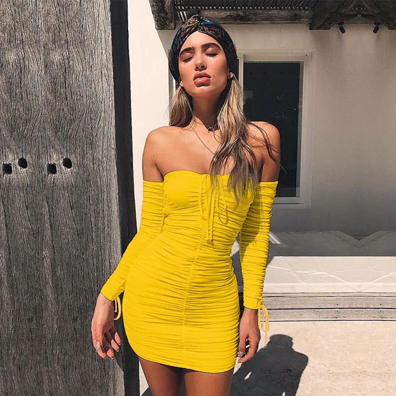 Solid Summer 2018 Dress Women Hot Slim Elastic Long Sleeve Tube Shoulder Off Sheath Strapless Hip Mini Backless Mini Sexy Dress
Solid Summer 2018 Dress Women Hot Slim Elastic Long Sleeve Tube Shoulder Off Sheath Strapless Hip Mini Backless Mini Sexy Dress