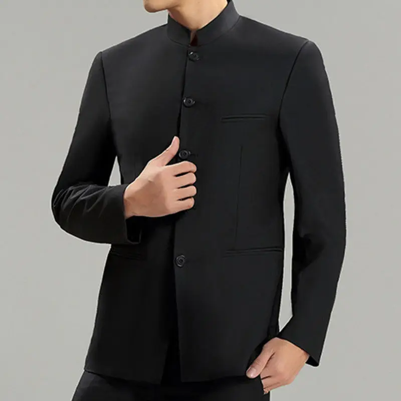 Mens Stand Collar Chinese Formal Dress Traditional Black Suit Jacket Tang Jacket Traditional Chinese Clothing Top
Mens Stand Collar Chinese Formal Dress Traditional Black Suit Jacket Tang Jacket Traditional Chinese Clothing Top