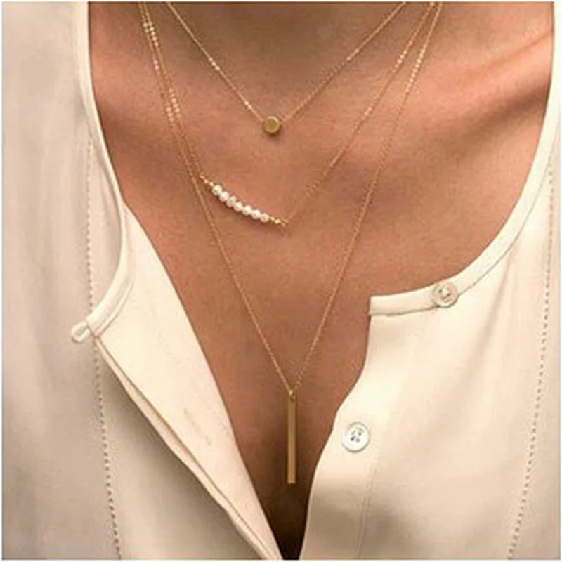 New Simple Fashion Double Chain Necklace Beads and Long Strip Pendant Necklaces Jewelry for Elegant Women Girl Best Gift
New Simple Fashion Double Chain Necklace Beads and Long Strip Pendant Necklaces Jewelry for Elegant Women Girl Best Gift