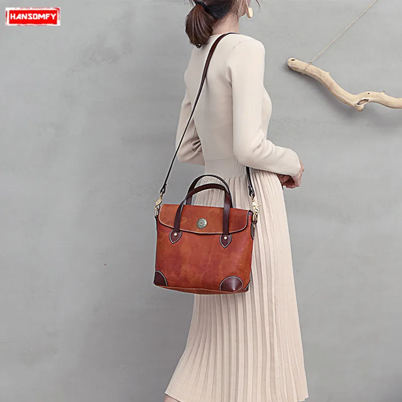 Women Handbags Female Fashion Shoulder Diagonal Messenger Bag Retro British Cover Large Capacity Casual Handmade Genuine Leather
Women Handbags Female Fashion Shoulder Diagonal Messenger Bag Retro British Cover Large Capacity Casual Handmade Genuine Leather
