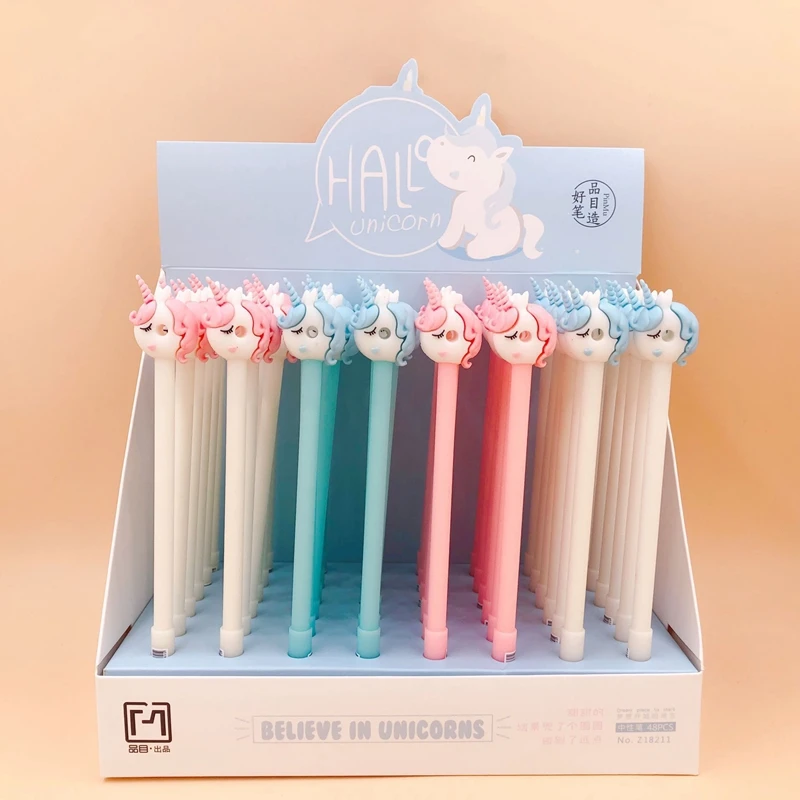 48Pcs/lot Cute Unicorn Silicone Gel Pen 0.5mm Black Rollerball Pen Writing Pen Student Stationery School Office Supply Gift
48Pcs/lot Cute Unicorn Silicone Gel Pen 0.5mm Black Rollerball Pen Writing Pen Student Stationery School Office Supply Gift