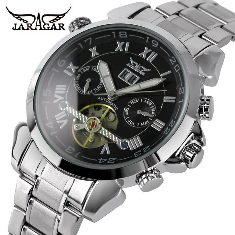 Jaragar Men Automatic Mechanical Tourbillon Watch Top Brand Stainless Steel Business Military Wrist Watches Relojes Masculino
Jaragar Men Automatic Mechanical Tourbillon Watch Top Brand Stainless Steel Business Military Wrist Watches Relojes Masculino