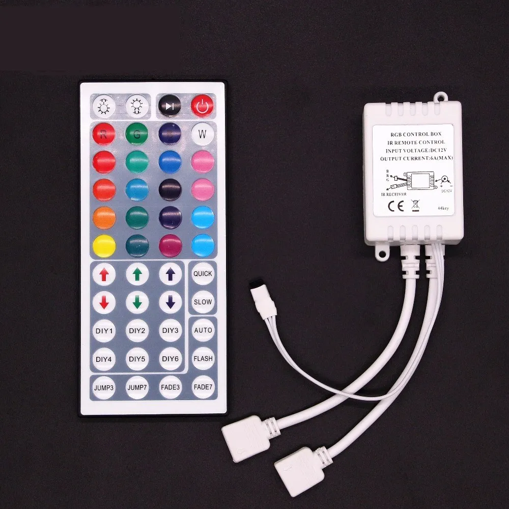 DC 12V 44Key 2Port Output RGB LED Controller IR Remote Control Dimmer For SMD 5050 2835 3528 RGB LED Strip
DC 12V 44Key 2Port Output RGB LED Controller IR Remote Control Dimmer For SMD 5050 2835 3528 RGB LED Strip