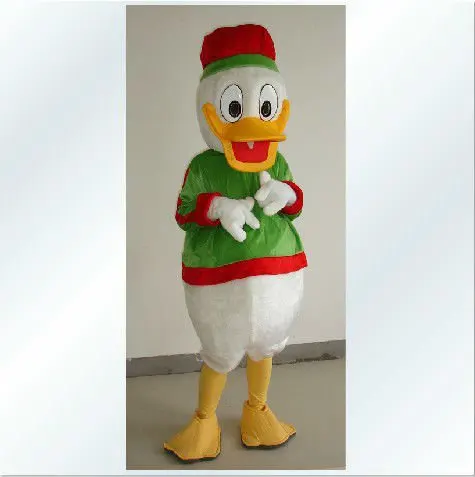 Green Daisy Duck Adult Cartoon Mascot Costume Fancy Dress Adult Size