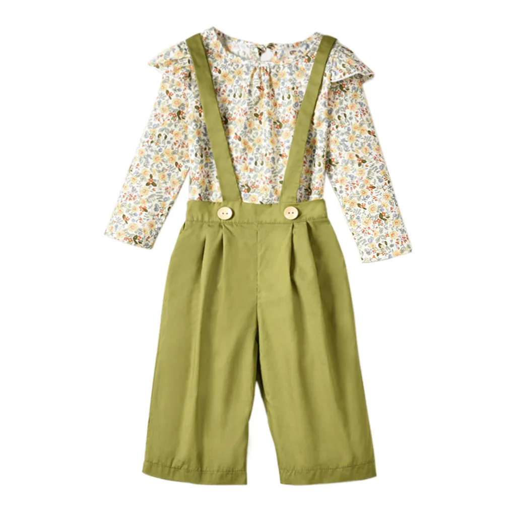 Autumn New Fashion Toddler Baby Girls Kids Floral Tops + Suspenders Pants Outfits Set Clothes roupa infantil Z4 
Autumn New Fashion Toddler Baby Girls Kids Floral Tops + Suspenders Pants Outfits Set Clothes roupa infantil Z4