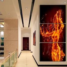 Arte da parede Poster Canvas Sala de Casa 3 Painel de Incêndio Modular Mulher Nua Quadro HD Impresso Pintura Moderna Pictures Decor(China)