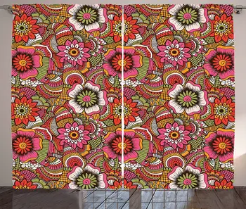 Ethnic Curtains Mehndi Style Botanical Flourishing Nature Pattern Motley Asian Art Spring Theme Living Room Bedroom Window Drape
Ethnic Curtains Mehndi Style Botanical Flourishing Nature Pattern Motley Asian Art Spring Theme Living Room Bedroom Window Drape