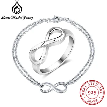 Infinity Love 925 Sterling Silver Jewelry Sets For Women Wedding Accessories Lady Bracelets Ring Fine Jewelry Set (Lam Hub Fong)
Infinity Love 925 Sterling Silver Jewelry Sets For Women Wedding Accessories Lady Bracelets Ring Fine Jewelry Set (Lam Hub Fong)