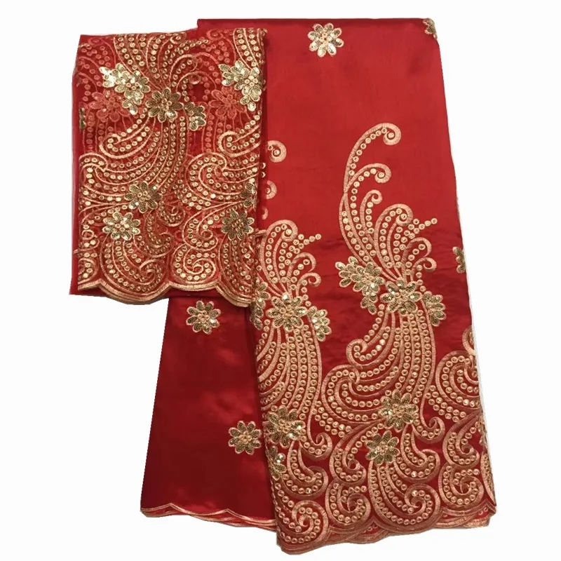Red African George Lace Fabric,Silk Lace High Quality Embroidery With Sequins 5 Yards + 2 Yards French Tulle Lace For Dress
Red African George Lace Fabric,Silk Lace High Quality Embroidery With Sequins 5 Yards + 2 Yards French Tulle Lace For Dress