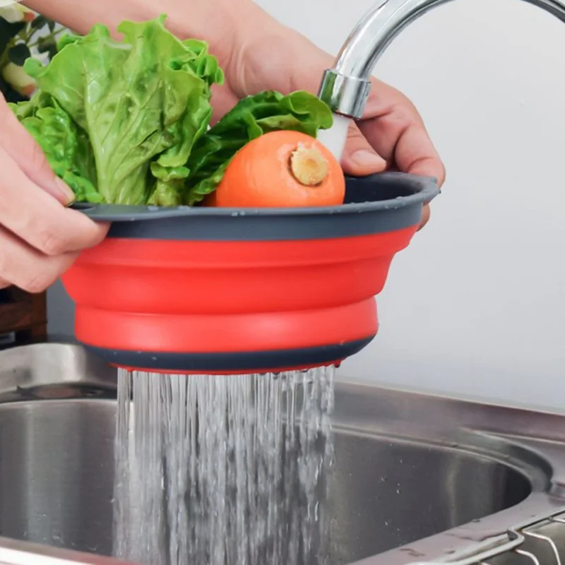 Foldable Silicone Colander Fruit Vegetable Washing Basket Basket Strainer Collapsible Drainer Kitchen Tools Strainer Gadget
Foldable Silicone Colander Fruit Vegetable Washing Basket Basket Strainer Collapsible Drainer Kitchen Tools Strainer Gadget