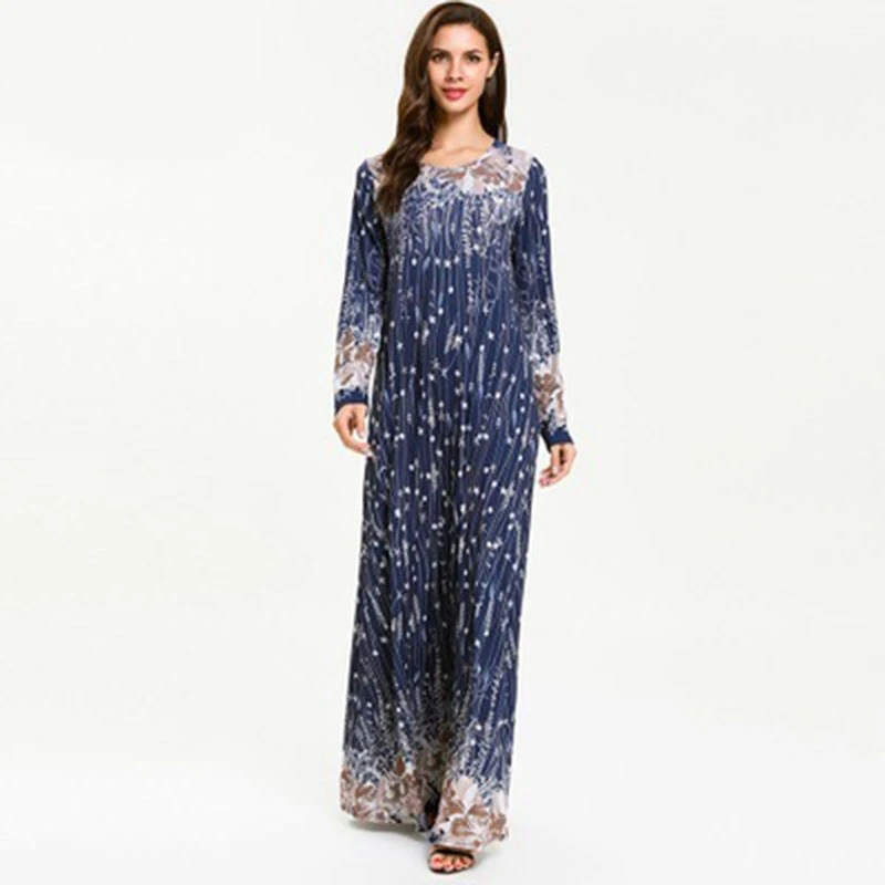 Women Islamic Muslim Long Dress Blue Printed Floral Dubai Kaftan Large Size Femme Abaya Elbise Robe Vestidos Arabes Plus Size
Women Islamic Muslim Long Dress Blue Printed Floral Dubai Kaftan Large Size Femme Abaya Elbise Robe Vestidos Arabes Plus Size