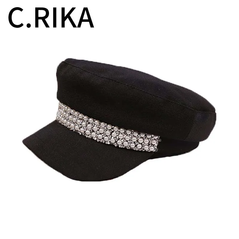 2019 Women Autumn Pearl Drill Military Hats Ladies Octagonal Hat Female Girls Outdoor Sun Visor Travel Fashion Hats Army Cap
2019 Women Autumn Pearl Drill Military Hats Ladies Octagonal Hat Female Girls Outdoor Sun Visor Travel Fashion Hats Army Cap