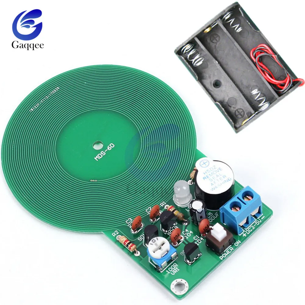 Metal Detector Electronic DC 3V-5V 60mm Non-contact Sensor Board Module Electronic Part Metal Detector With Battery Case DIY Kit
Metal Detector Electronic DC 3V-5V 60mm Non-contact Sensor Board Module Electronic Part Metal Detector With Battery Case DIY Kit