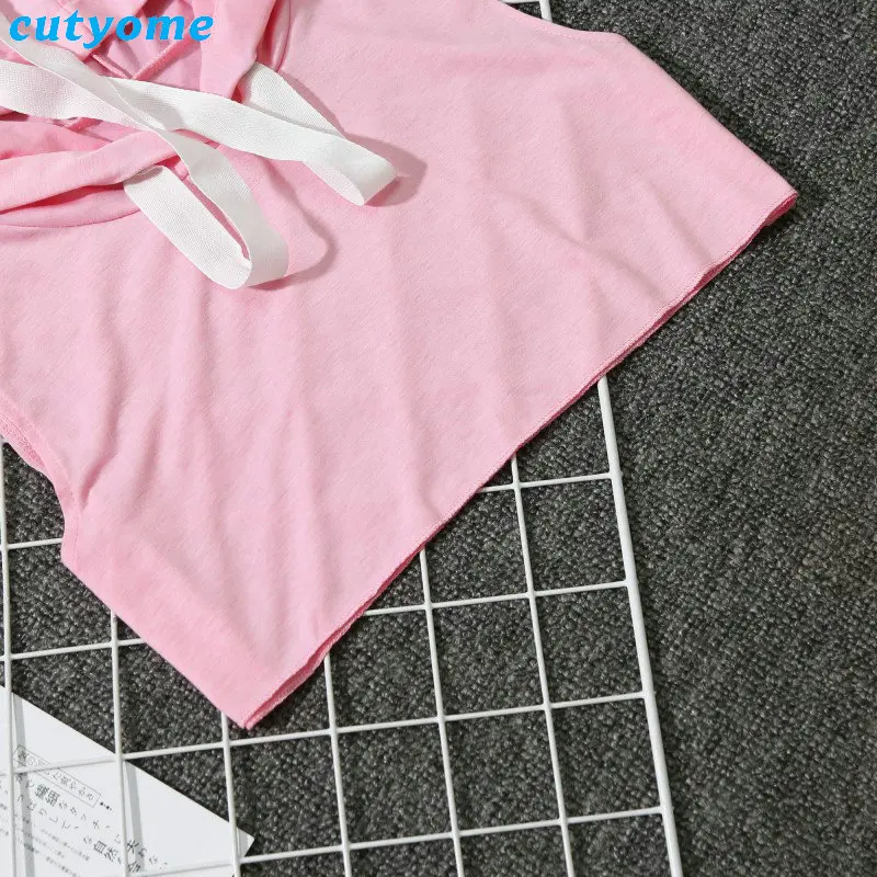 Mommy And Me Summer Sport Mathing Clothing Set Sleeveless Hooded tshirt+Cotton Skirt For Family Mother Daughter Clothes Outfits (27)