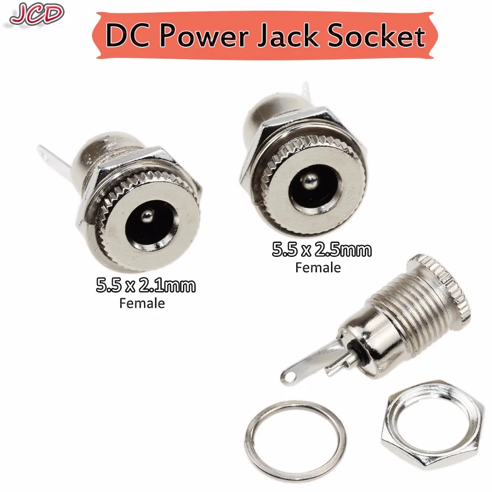 JCD DC099 5.5 mm x 2.1mm /5.5 mm x2.5 mm DC Power Jack Socket Female Panel Mount Connector metal 5.5*2.1mm / 5.5*2.5mm DC jack
JCD DC099 5.5 mm x 2.1mm /5.5 mm x2.5 mm DC Power Jack Socket Female Panel Mount Connector metal 5.5*2.1mm / 5.5*2.5mm DC jack