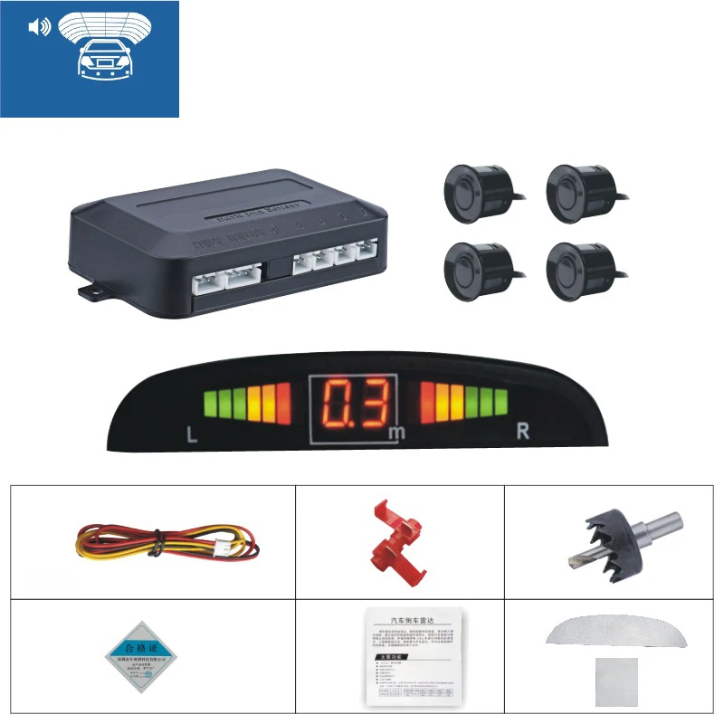 Car Auto Parktronic LED Parking Sensor With 4 Sensors Reverse Backup Car Parking Radar Monitor Detector System Backlight Display
Car Auto Parktronic LED Parking Sensor With 4 Sensors Reverse Backup Car Parking Radar Monitor Detector System Backlight Display